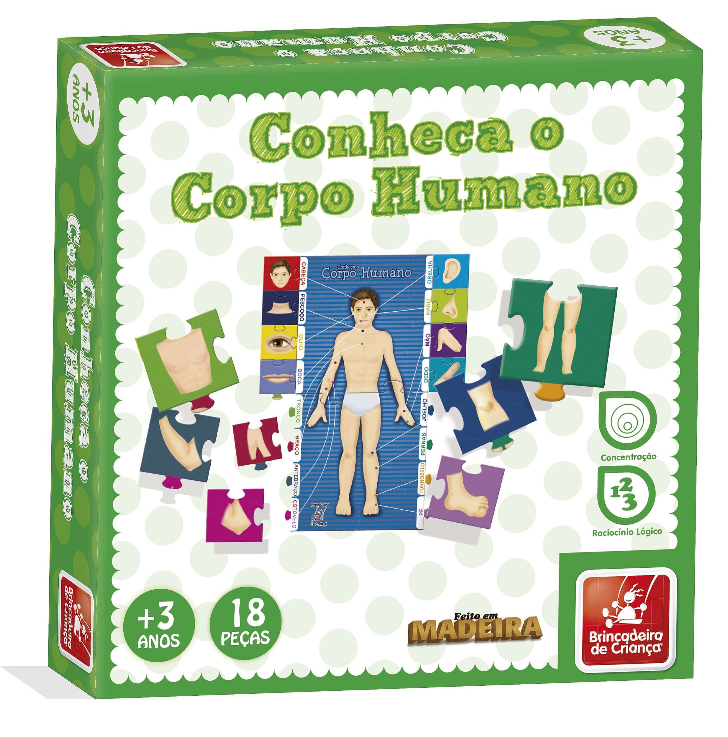 Jogo Educativo Memória Conhecendo Partes Do Corpo Bilíngue - DaiCommerce