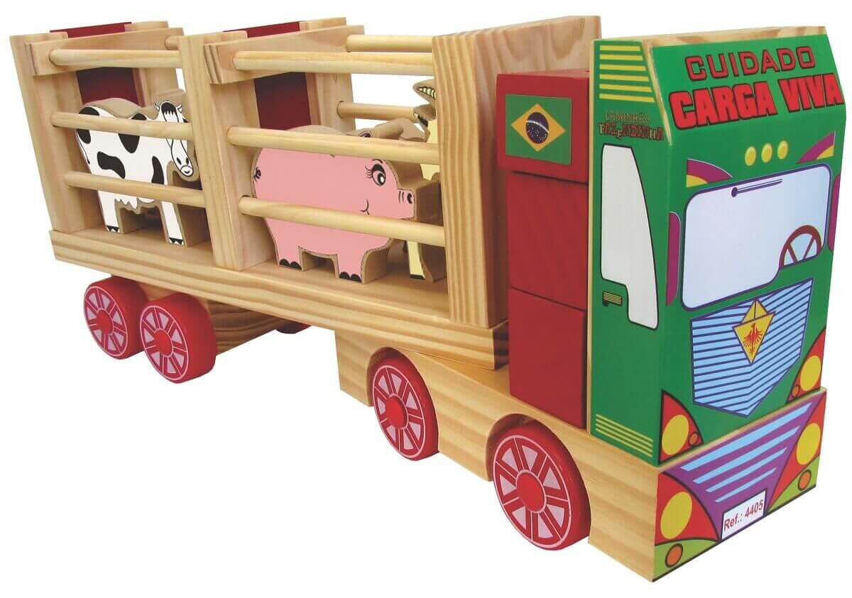 Caminhão Fazendinha - Brinquedo Infantil em Madeira