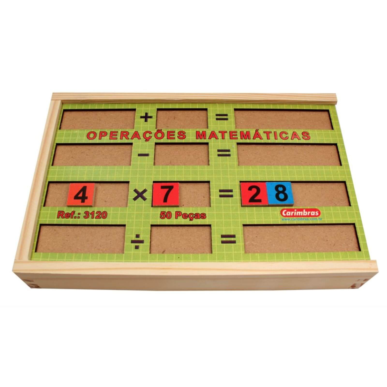 Operações Matemáticas - Jogo Educativo em Madeira 50 Peças