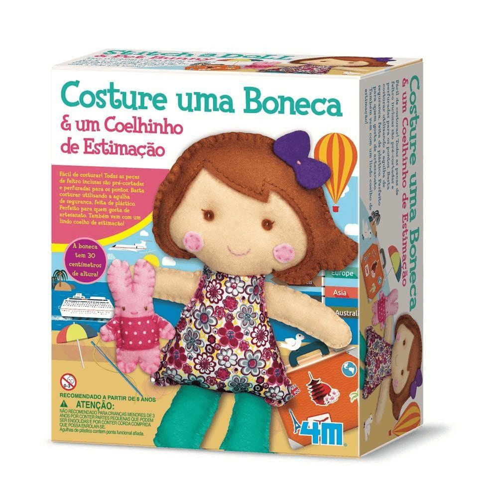 Costure uma Boneca e um Coelhinho de Estimação - Educativos Brinquedos