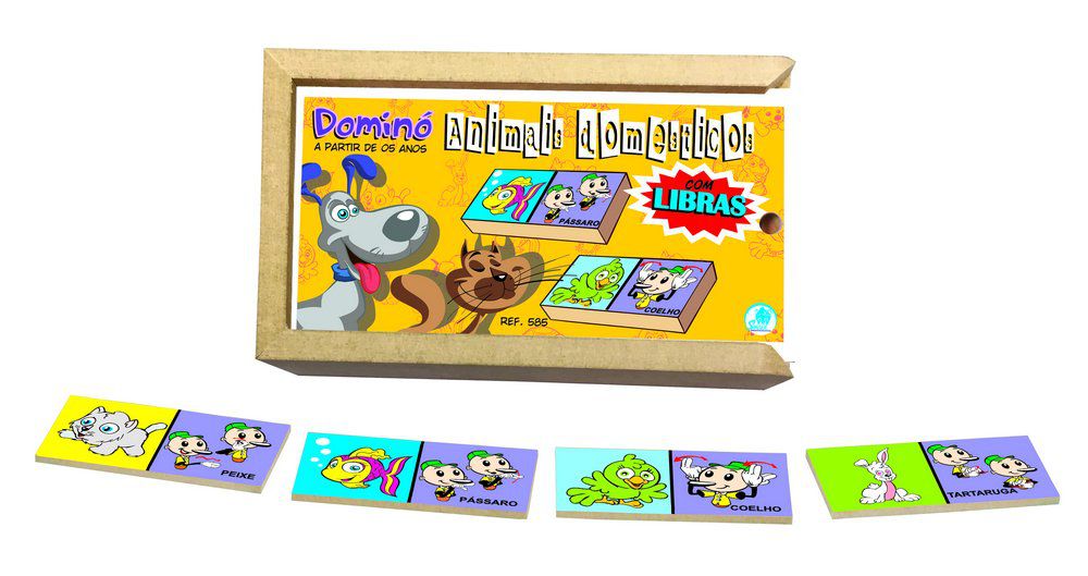 Brinquedo Educativo em Madeira Dominó da Galinha Pintadinha Jogo