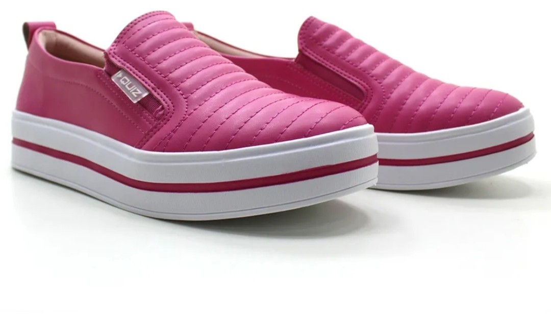 Tênis Quiz Slip On Calce Fácil 65-1791 21791 Conforto Leve - Rosa