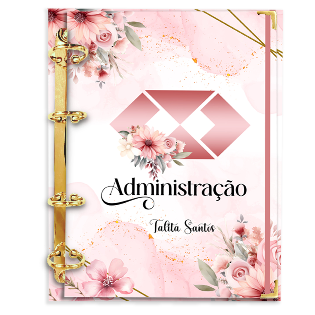 Fichário - Pautado - Profissões - ADM - Administração Floral Rose - Thalyta  Stamp