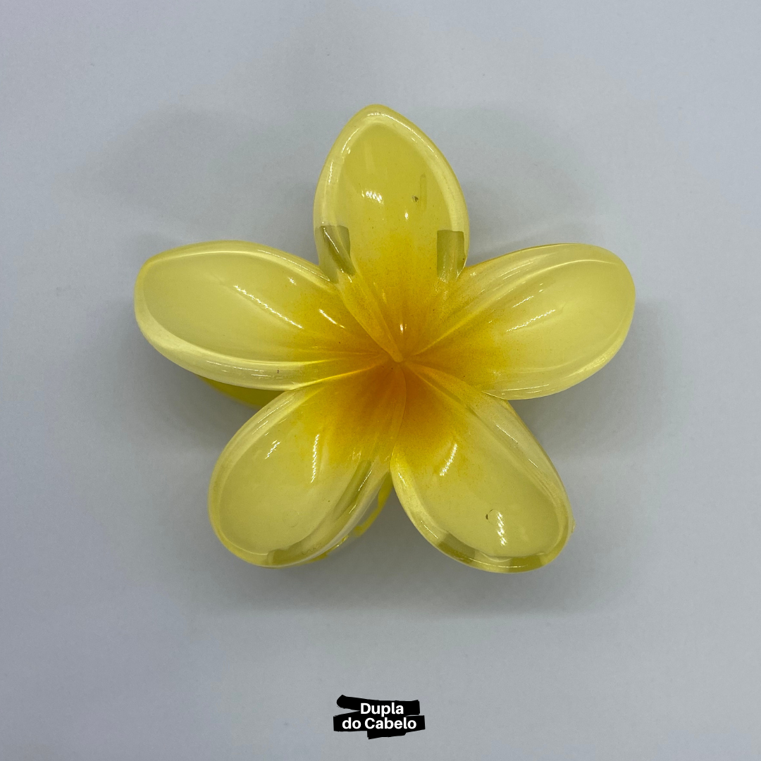 Piranha Flor Grande Bicolor Dupla Do Cabelo
