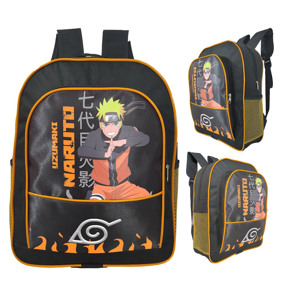 Kit mochila e estojo grande padrão escolar Naruto uzumaki versão