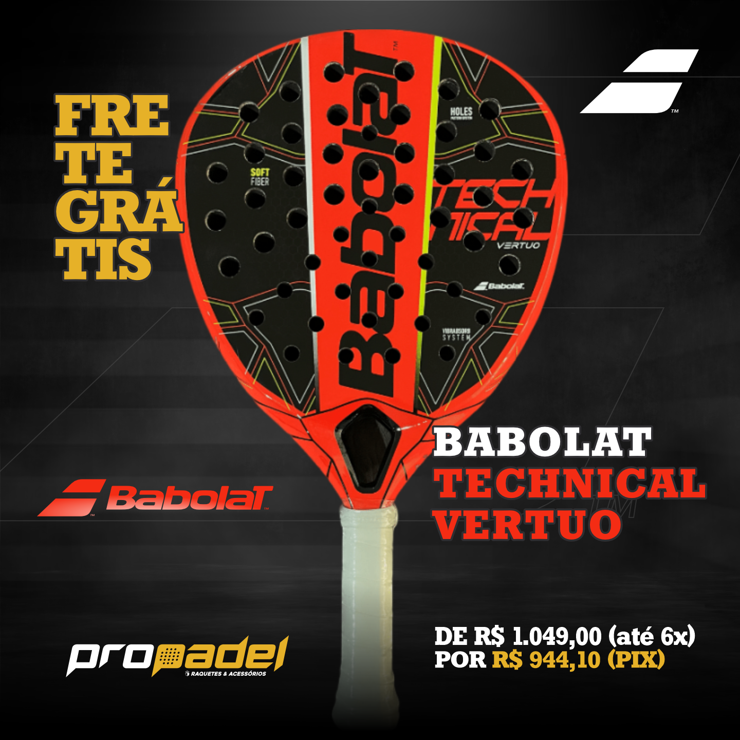 RAQUETE DE PADEL BABOLAT TECHNICAL VERTUO 2022 Loja Propadel