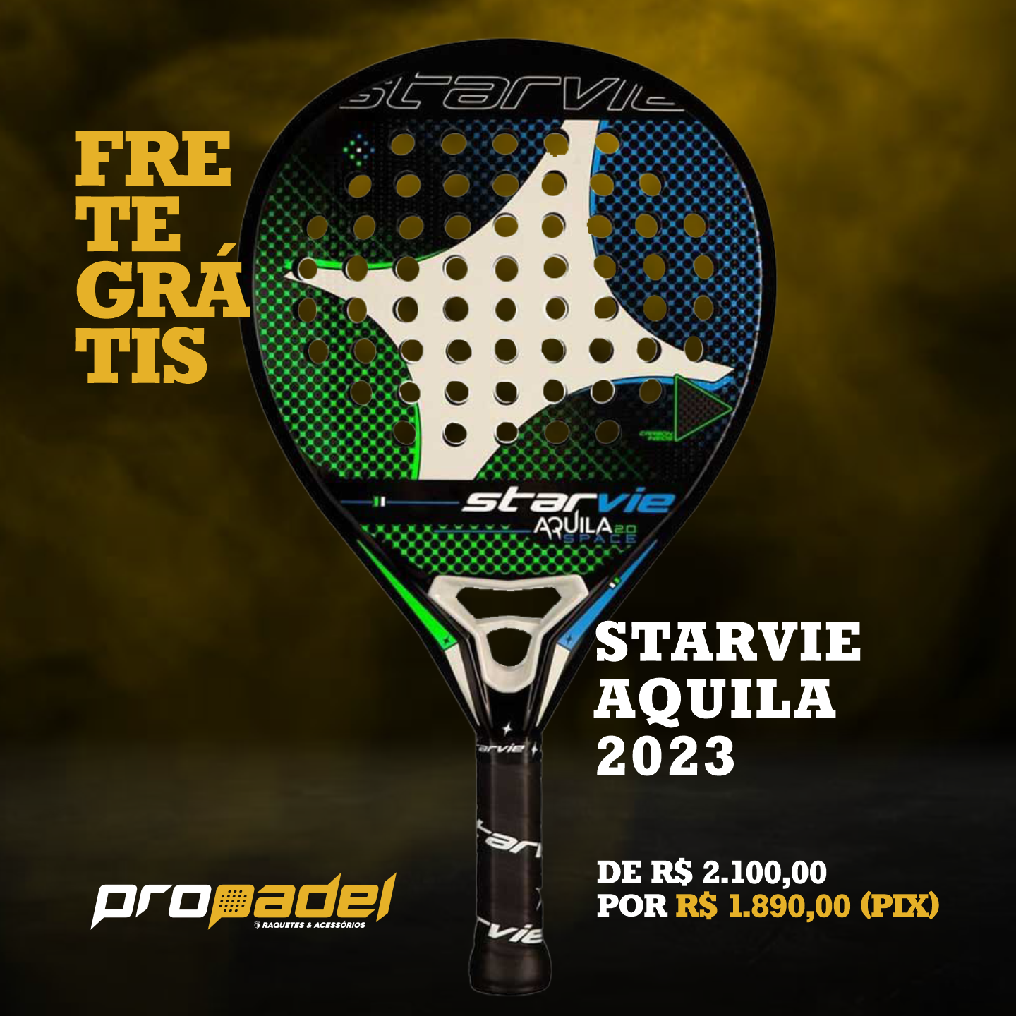 RAQUETE DE PADEL STARVIE AQUILA SPACE SPEED 2.0 2023 - Loja Propadel