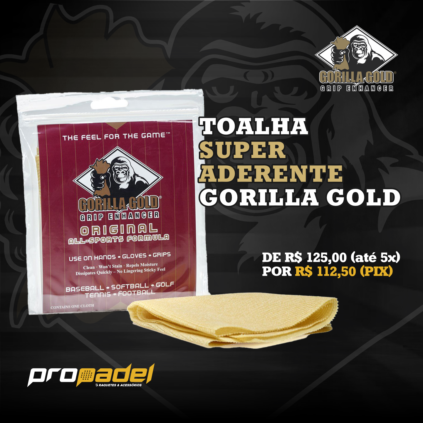 Gorilla Gold Softball / Baseball - Gorilla Gold Grip Enhancer