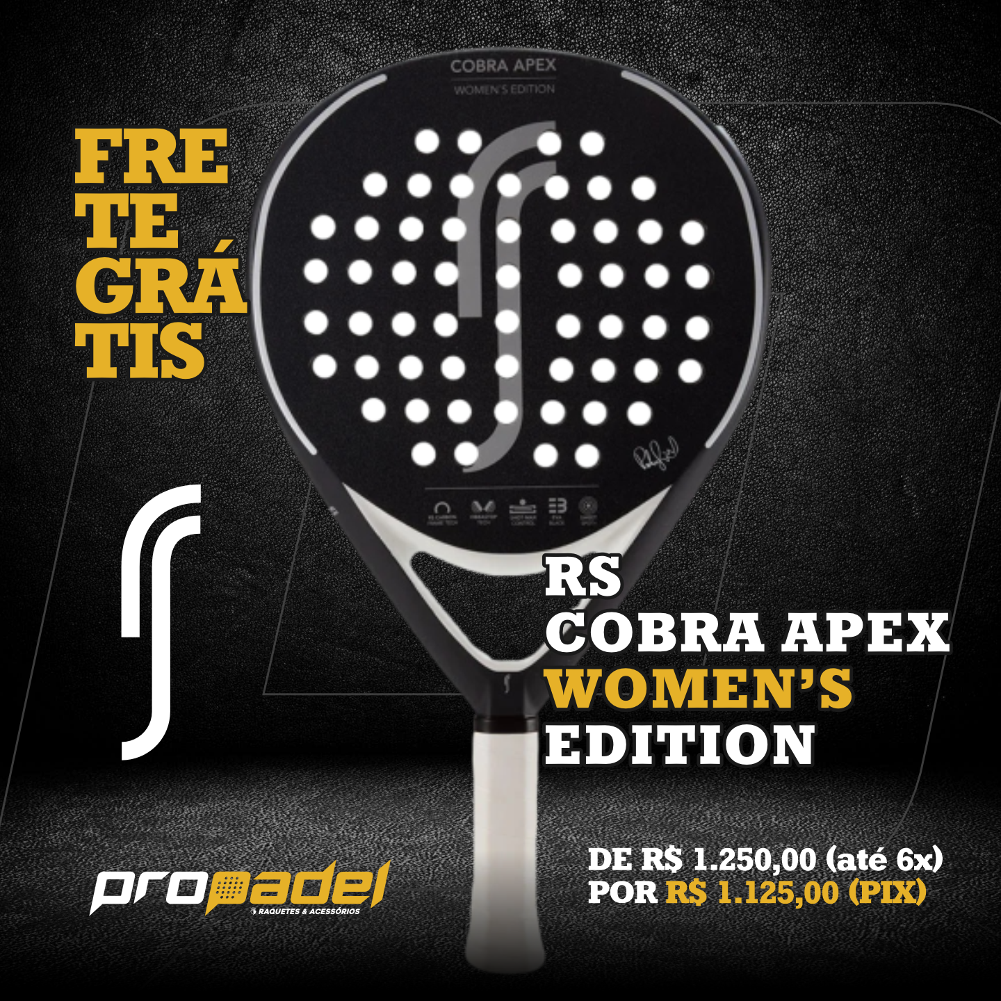 RAQUETE DE PADEL ROBIN SÖDERLING COBRA APEX WOMEN'S EDITION - Loja Propadel