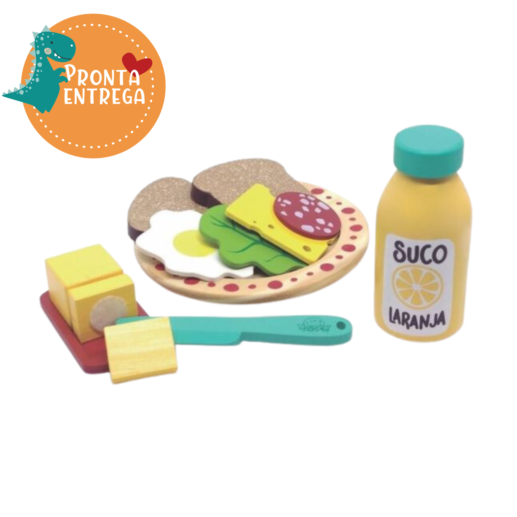 Kit de Comidinha de Brinquedo Infantil Madeira Lanche 10 Pçs - Bambinno -  Brinquedos Educativos e Materiais Pedagógicos