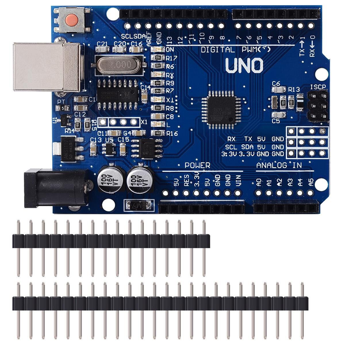 Placa Arduino Uno R3 Atmega328p (compatível) Com Cabo Usb - Loja da ...