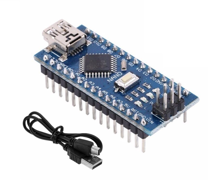 Placa Nano Com Cabo Pinos Soldados Compatível Arduino Loja Da Fábrica De Bolso 4424