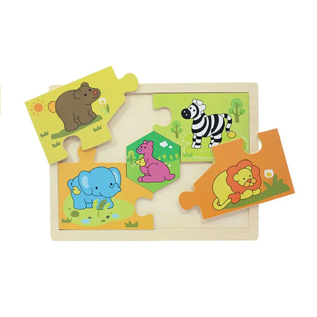 puzzle madeira animais selva