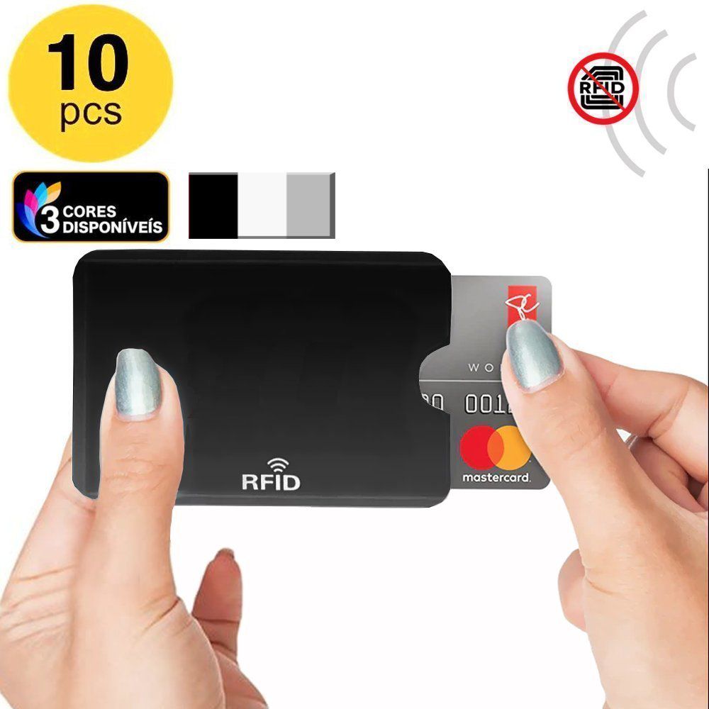 KIT 10 Porta Cartão Anti-furto RFID NFC Capa de Proteção