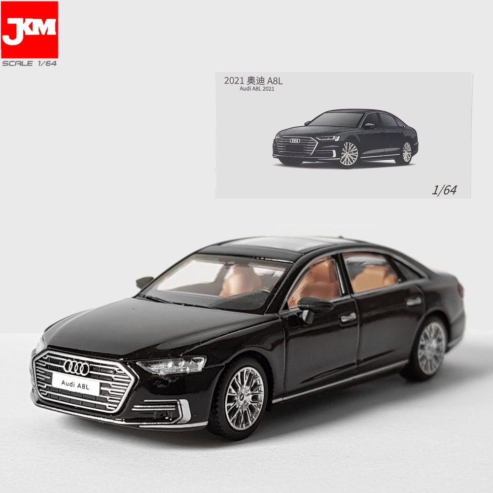 Miniatura Audi A8L 5.0 TFSI Quattro Preto 2021 JKM 1/64 8CM - SG SWEDEN 🇸🇪