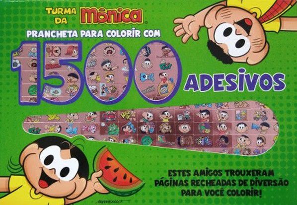 Turma da Mônica, Prancheta para Colorir Com Adesivos