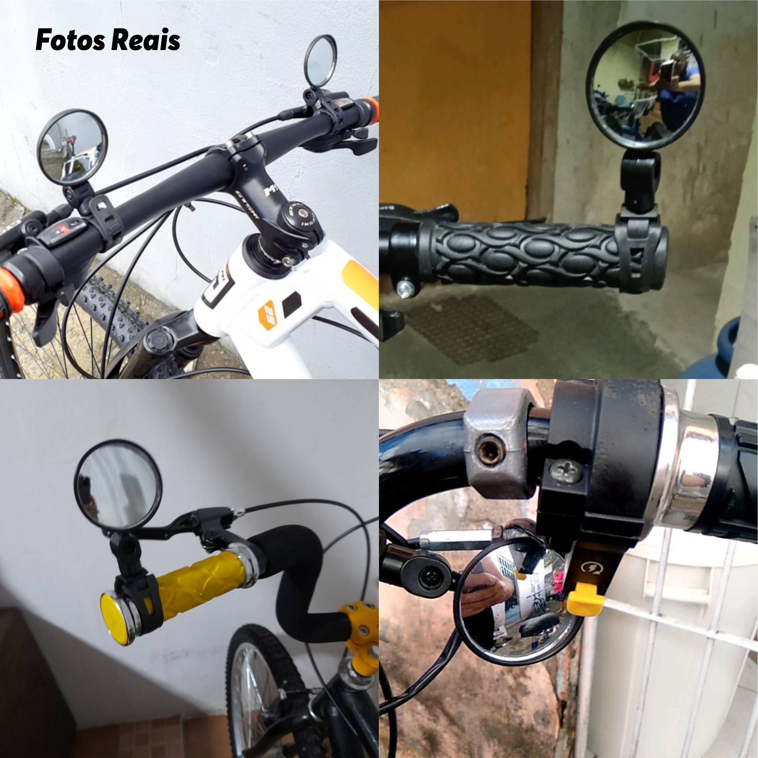 Kit 2un Espelho Retrovisor Bicicleta Bike Convexo 360º Giratório ...