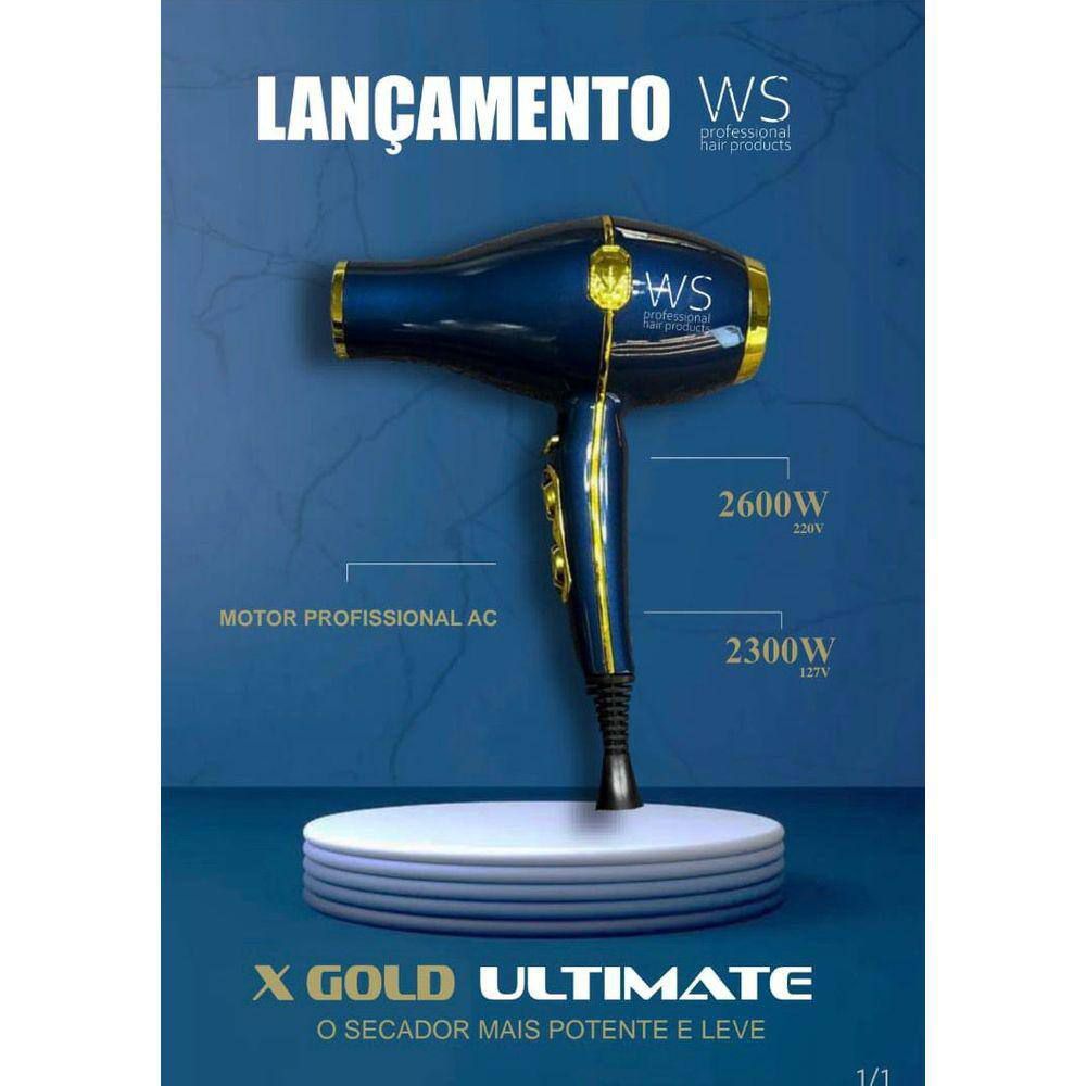 Secador Professional Ws X Gold Ultimate Azul 2300w 127v - Aksa Cosmeticos