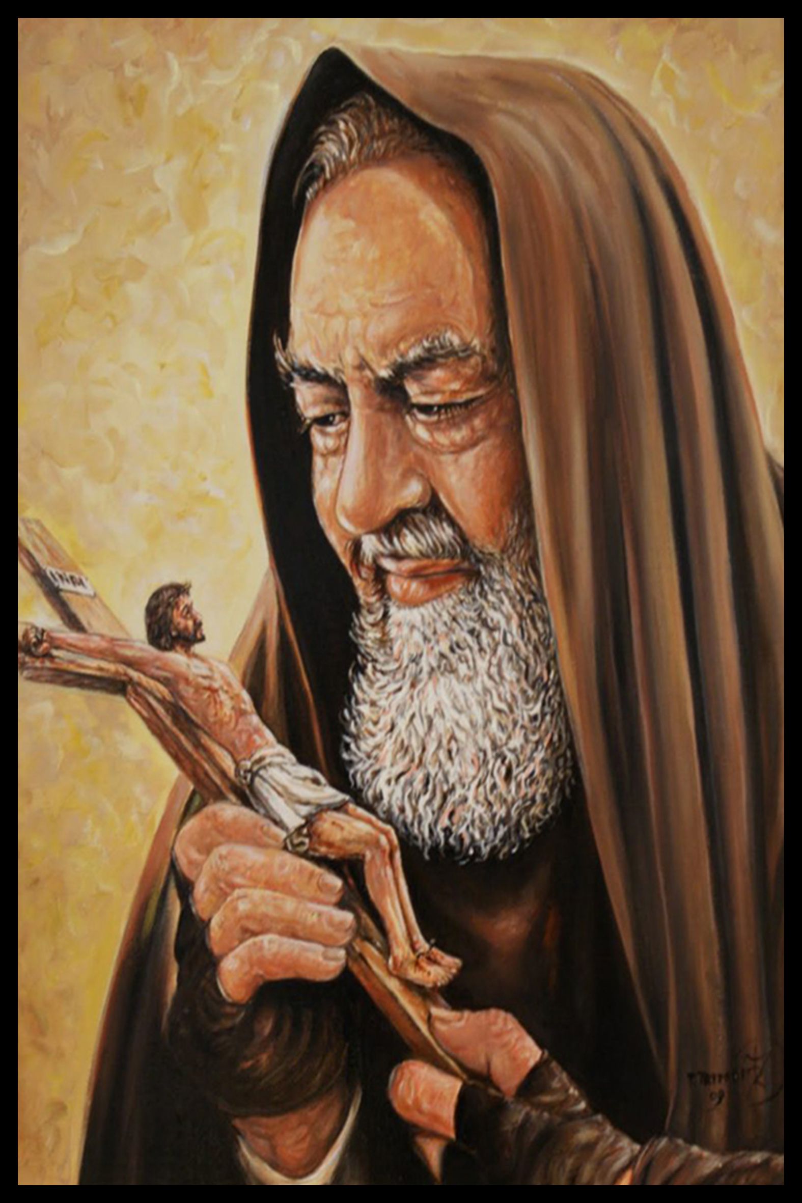 Quadro Religioso de São Padre Pio de Pietrelcina: Oração Fica