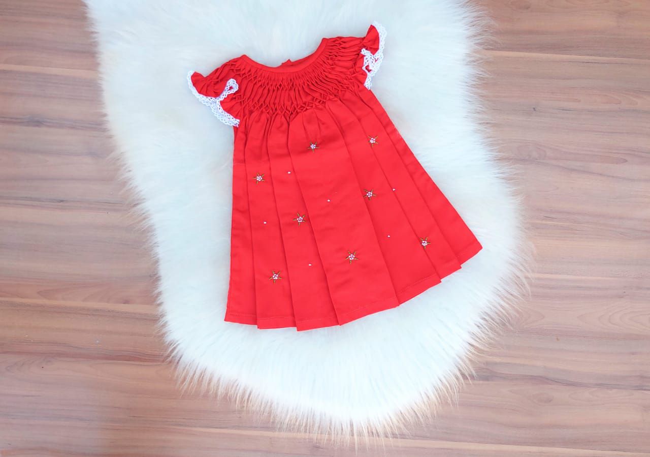 Vestido Casinha Abelha Poa Vermelho Bebe Menina Luxo - DG Baby Kids -  Artigos e roupas infantis