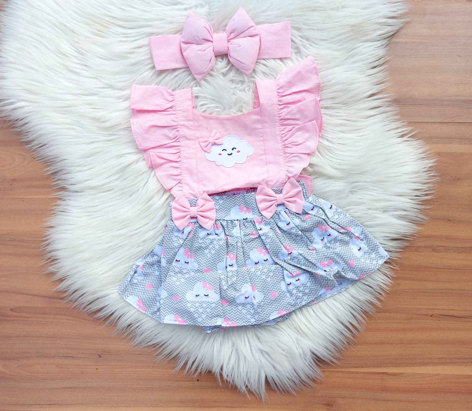 Romper Chuva de Ben aos Nuvens DG Baby Kids Artigos e roupas