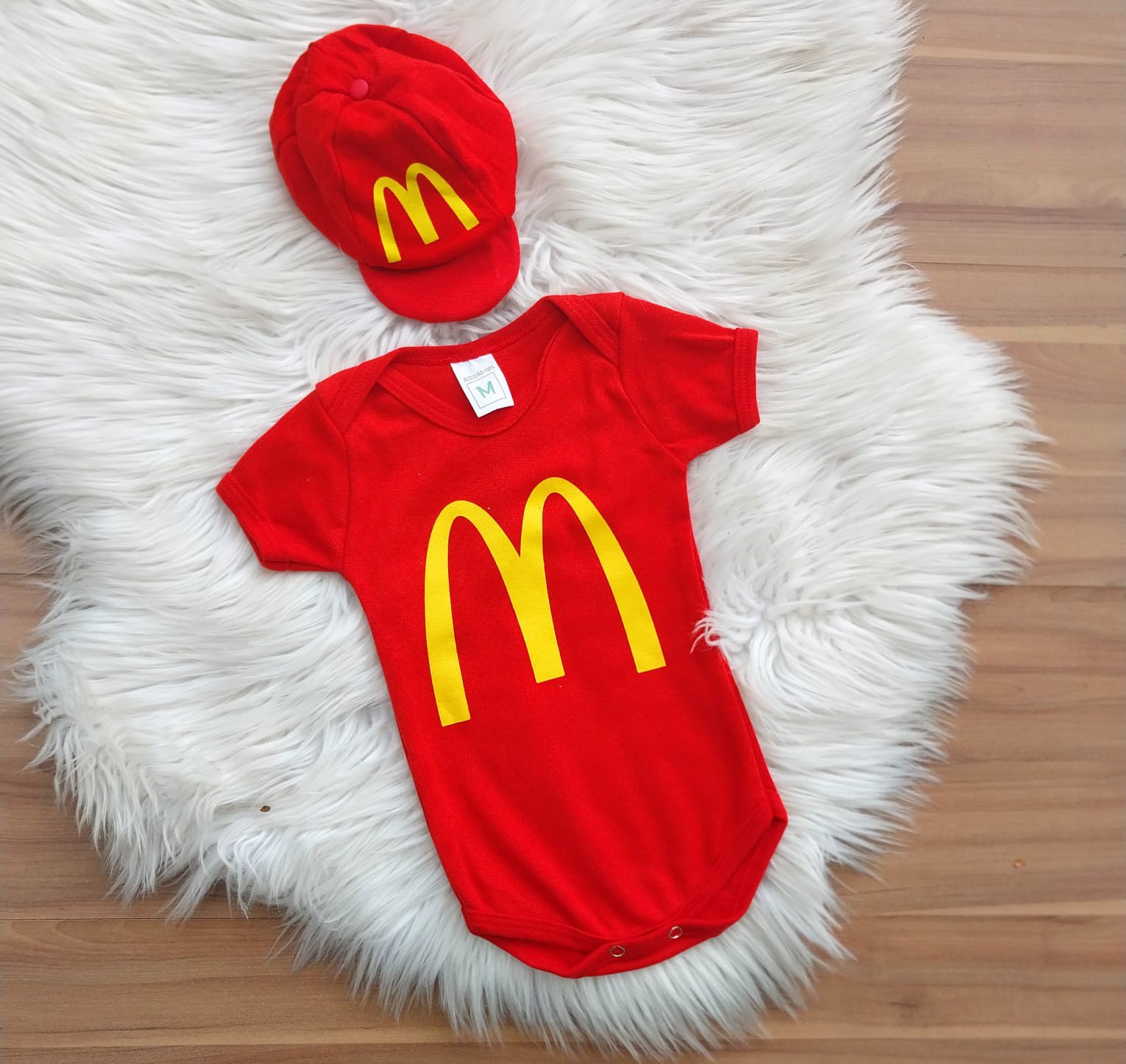 Body Mc Donalds Com Boina - DG Baby Kids - Artigos e roupas infantis