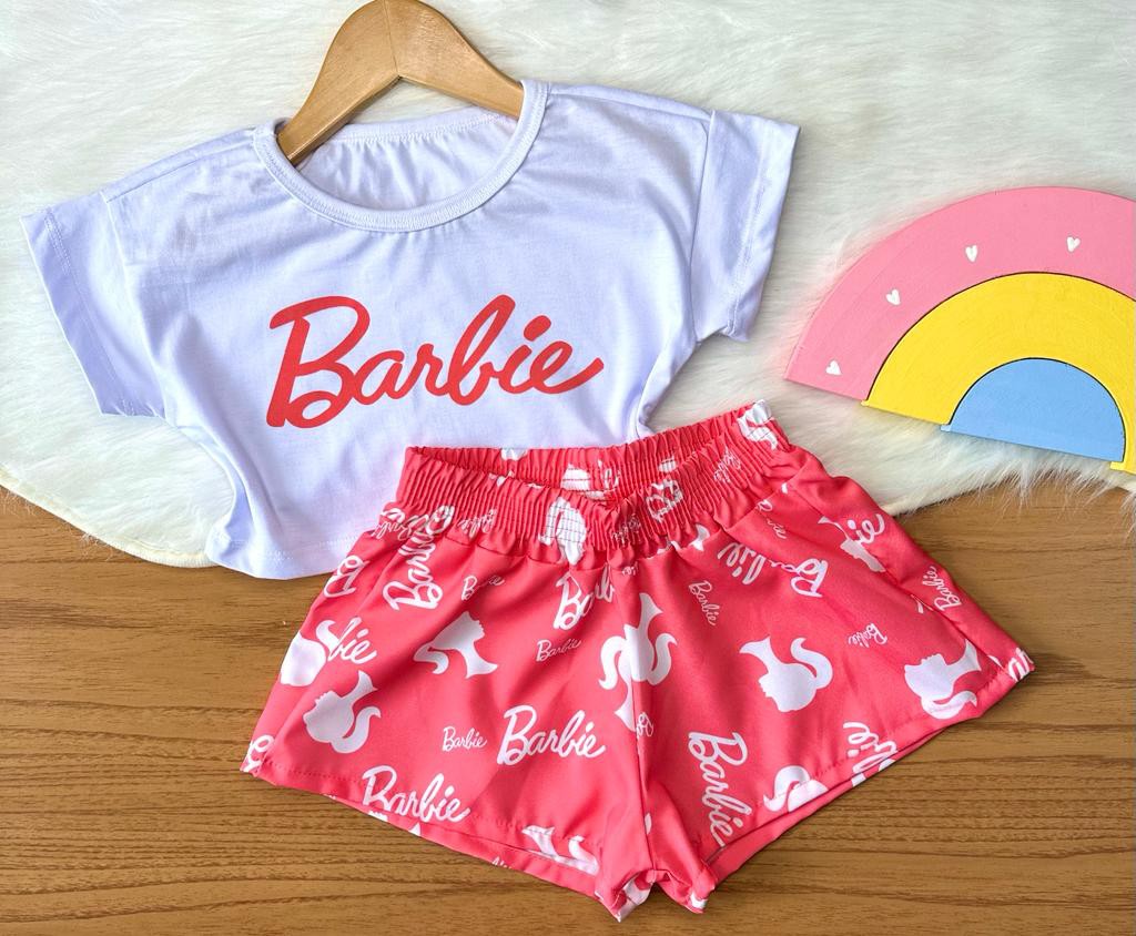 Conjunto Infantil Verão 2 peças Produto Licenciado Barbie Tam 4 a