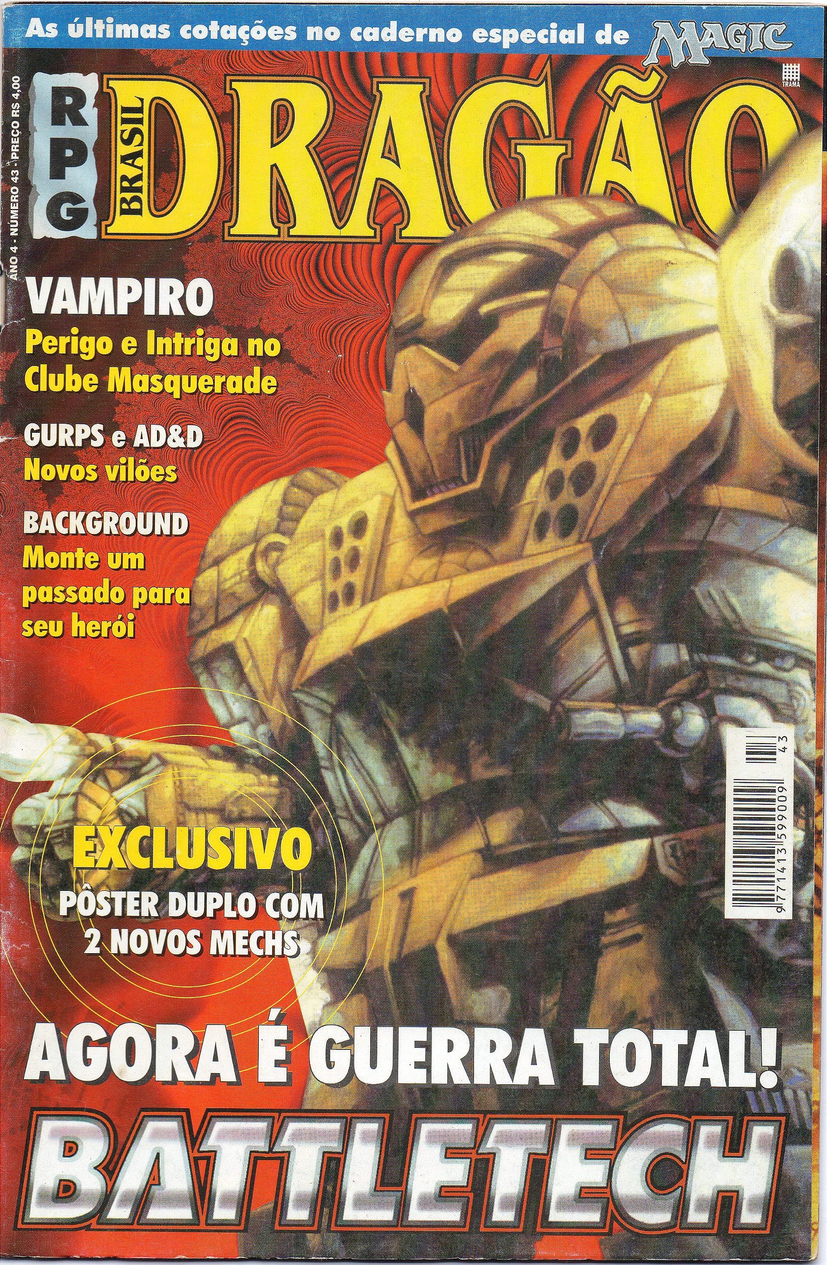 Revista Rpg Dragão Brasil Nº 43 - Battletech / Magic