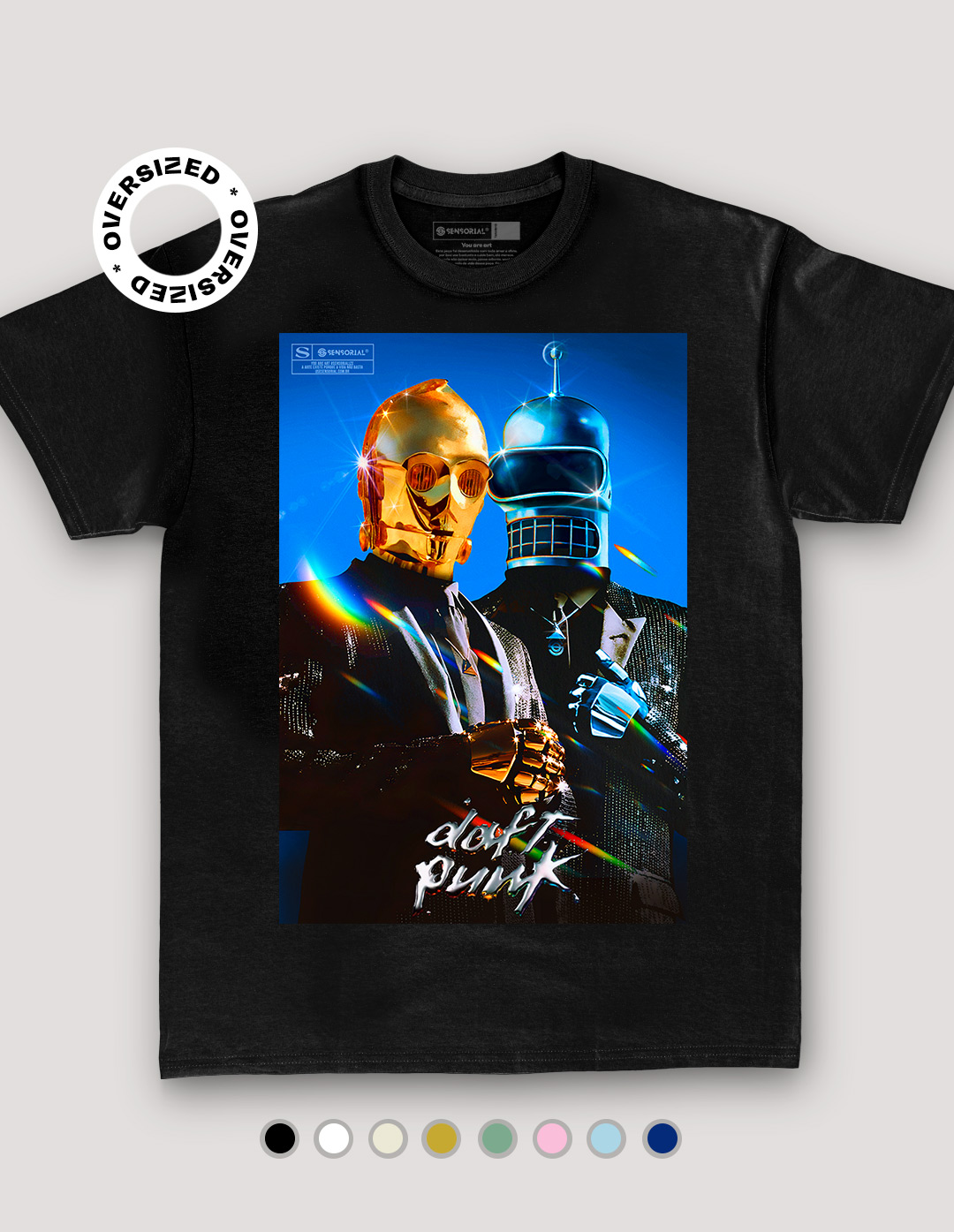 Camiseta Oversized Daft Punk - Sensorial, camisetas exclusivas