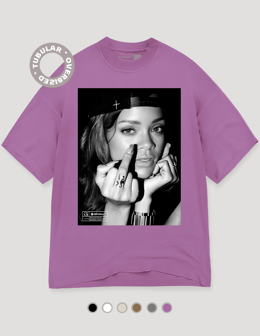Rihanna Tシャツ HVS Lサイズ Camiseta Oversized Tubular Rihanna Showing The Finger - Sensorial