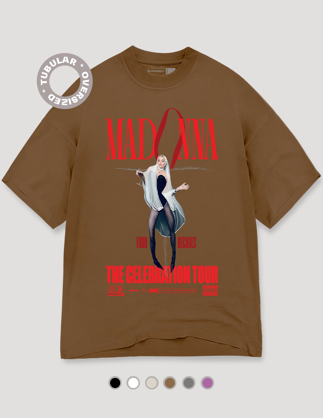 Camiseta Oversized Tubular Madonna The Celebration Four Decades