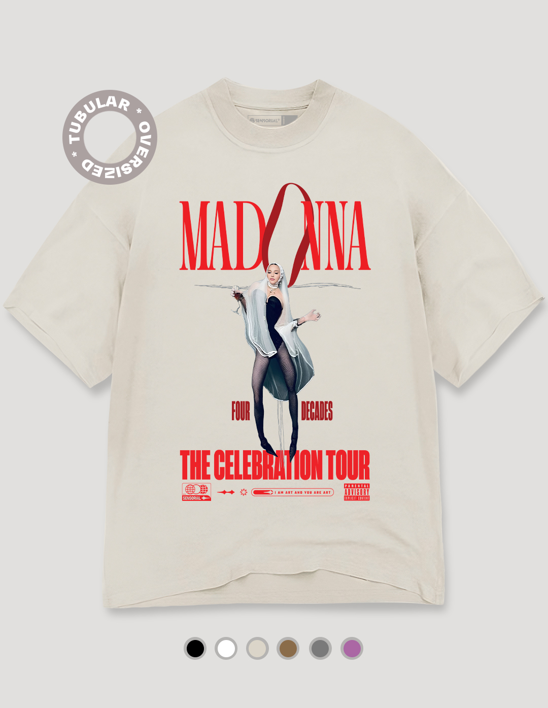 Camiseta Oversized Tubular Madonna The Celebration Four Decades