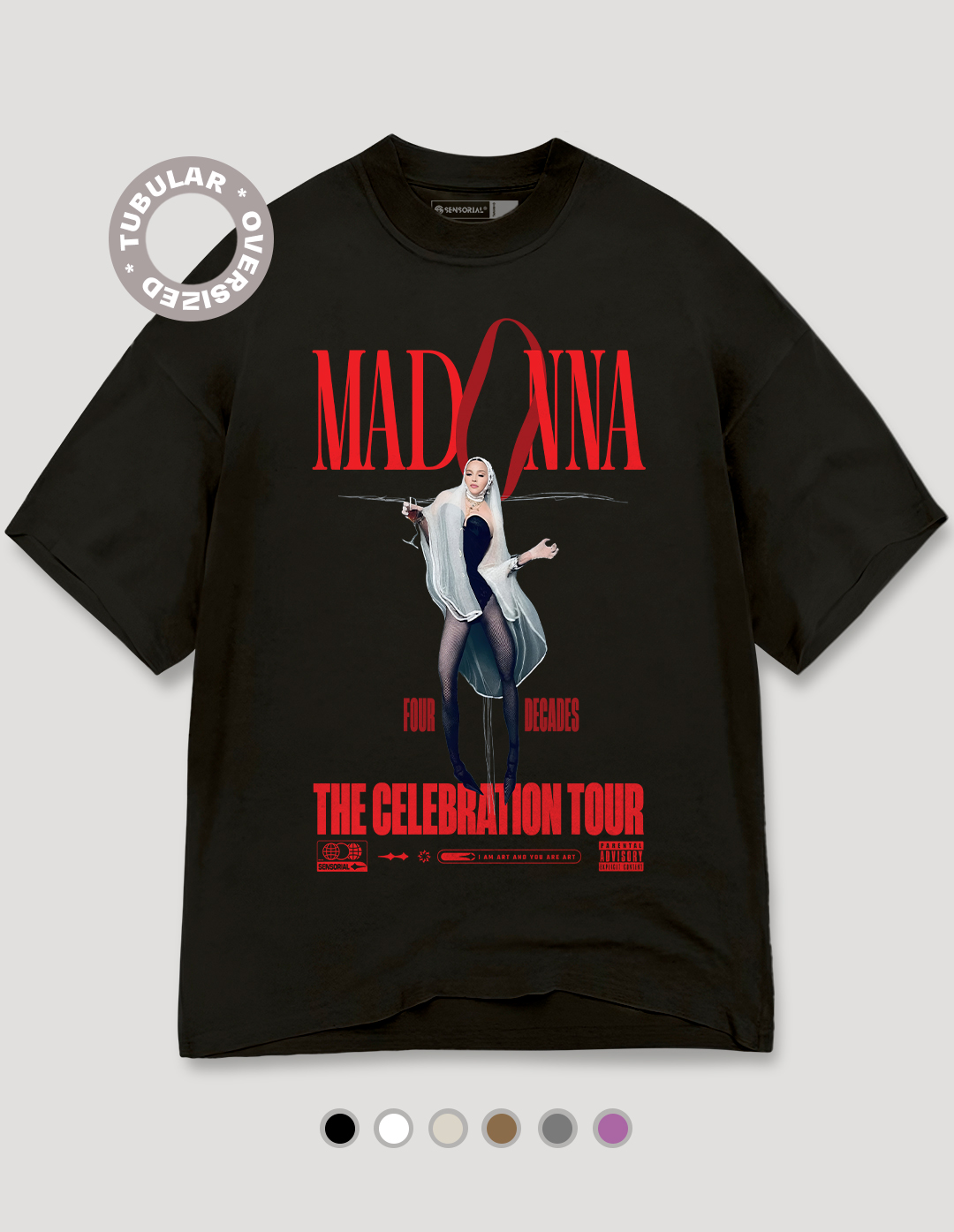 Camiseta Oversized Tubular Madonna The Celebration Four Decades
