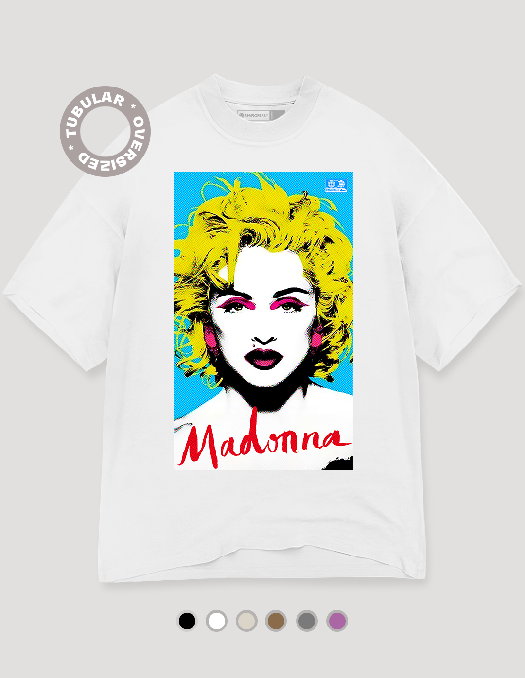 Camiseta Oversized Tubular Madonna Pop Art - Sensorial, camisetas