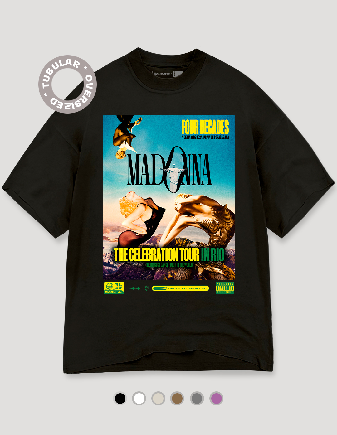 Camiseta Oversized Tubular Madonna The Celebration Tour In Rio