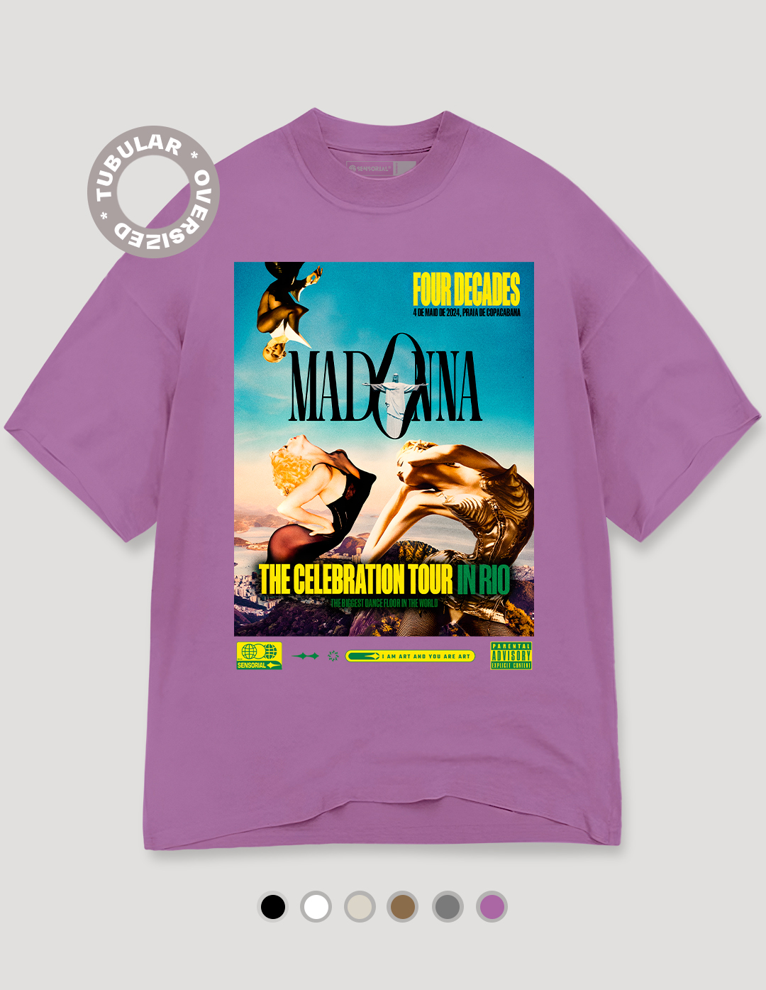 Camiseta Oversized Tubular Madonna The Celebration Tour In Rio
