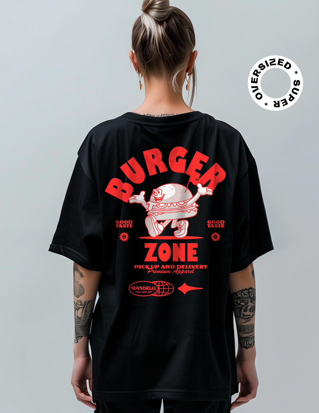 Camiseta Oversized Super Burguer Zone - Sensorial, camisetas