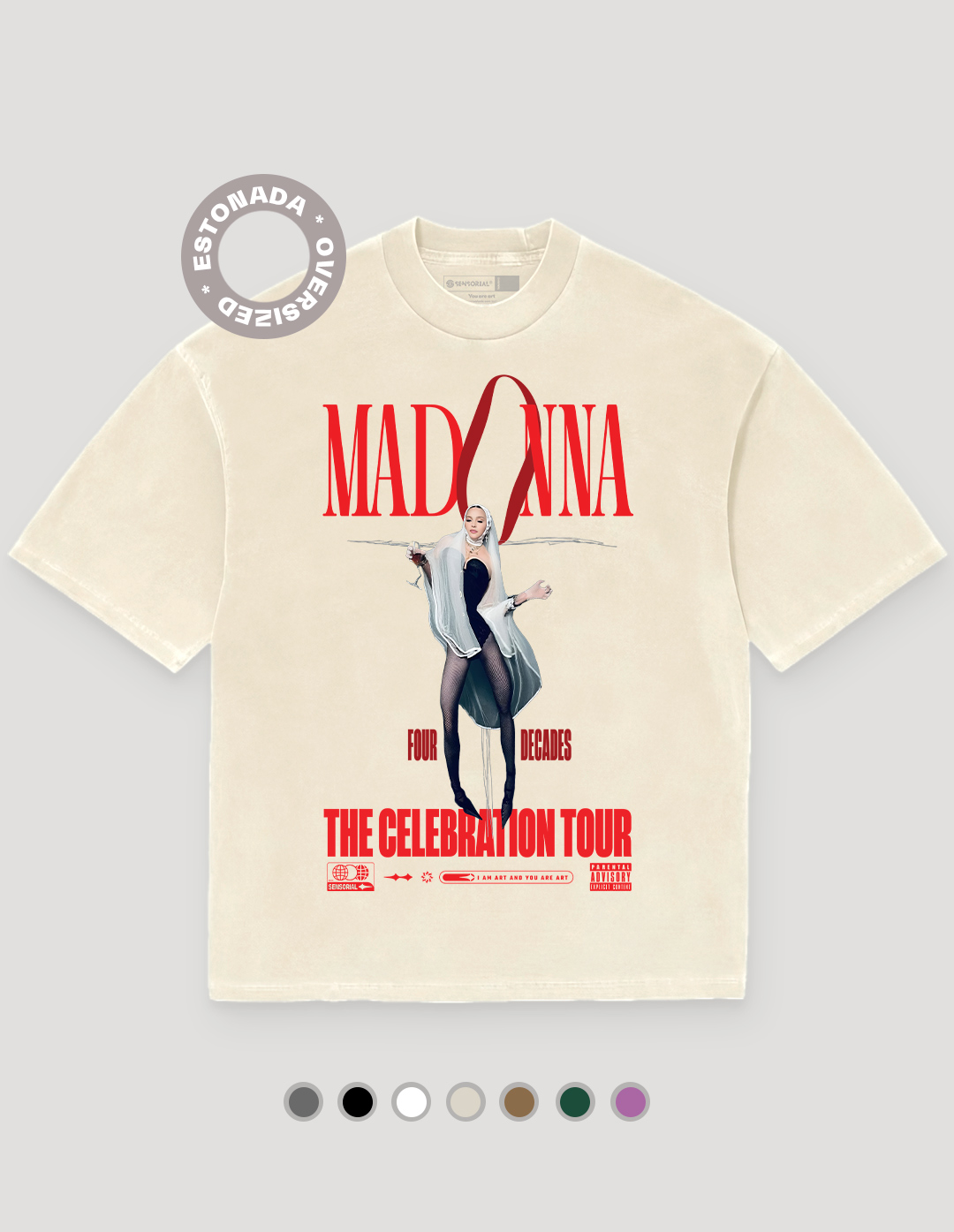 Camiseta Oversized Heavy Madonna The Celebration Four Decades