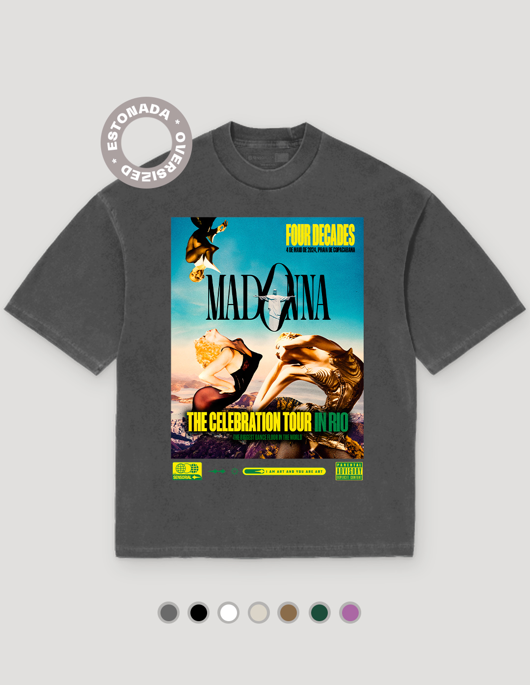 Camiseta Oversized Heavy Madonna The Celebration Tour In Rio