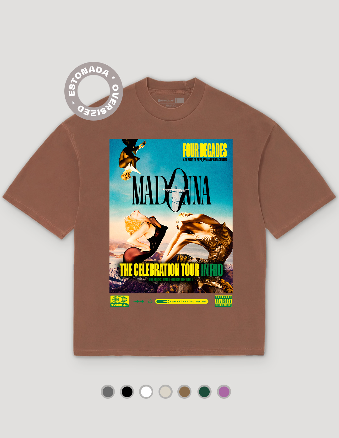 Camiseta Oversized Heavy Madonna The Celebration Tour In Rio