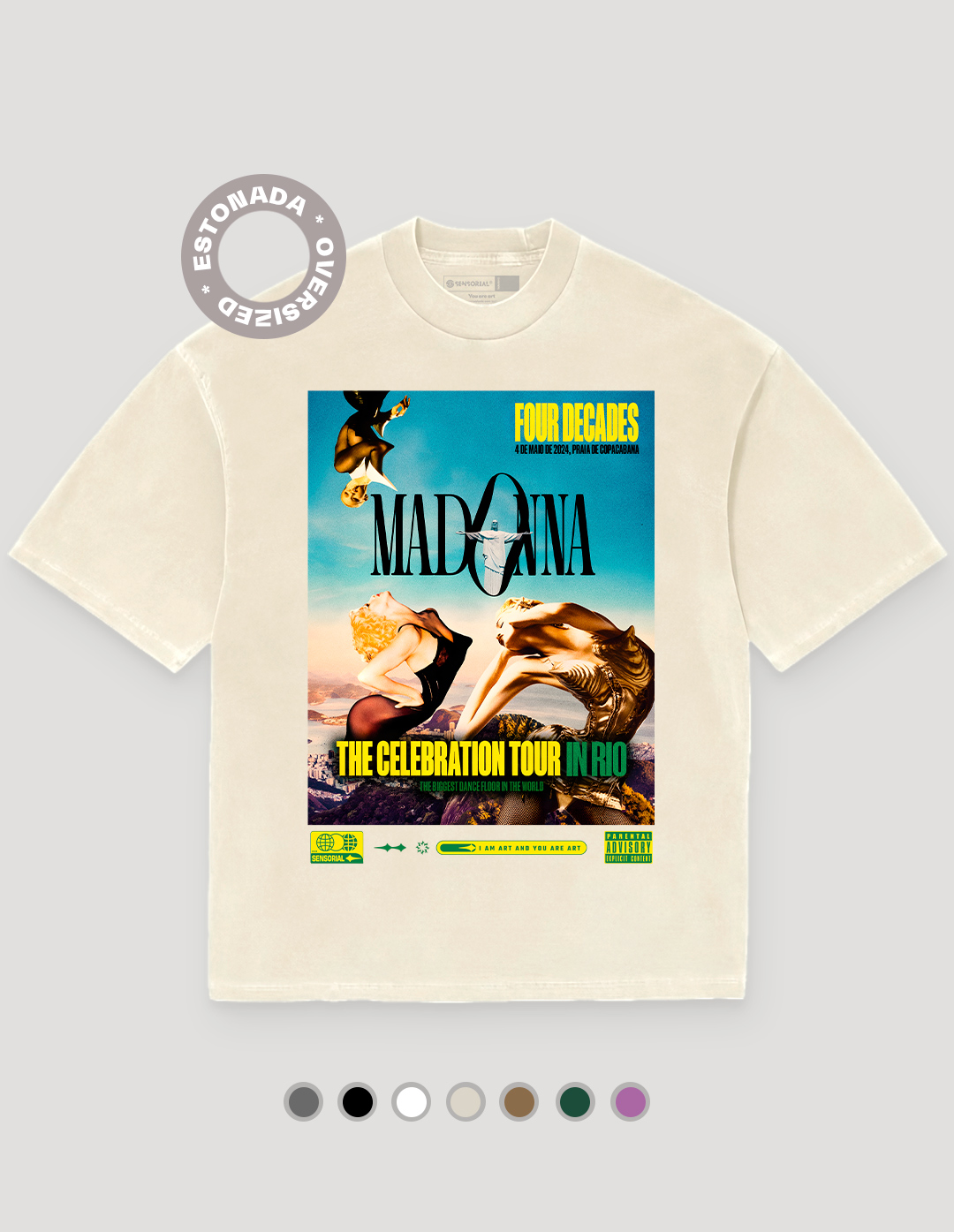 Camiseta Oversized Heavy Madonna The Celebration Tour In Rio