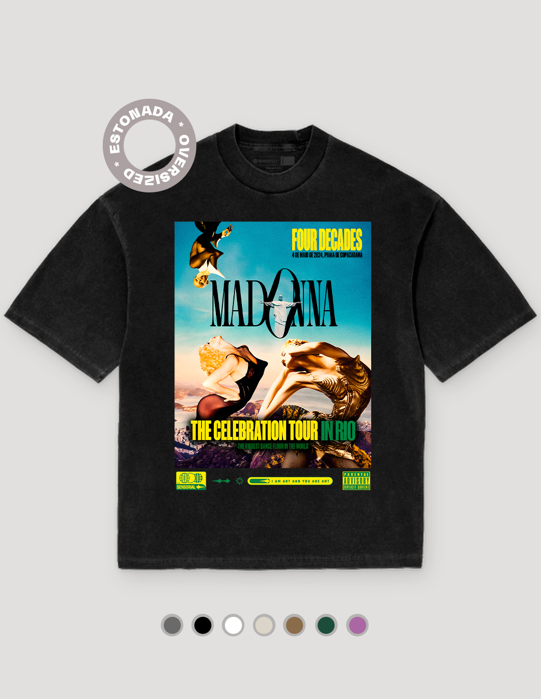 Camiseta Oversized Heavy Madonna The Celebration Tour In Rio