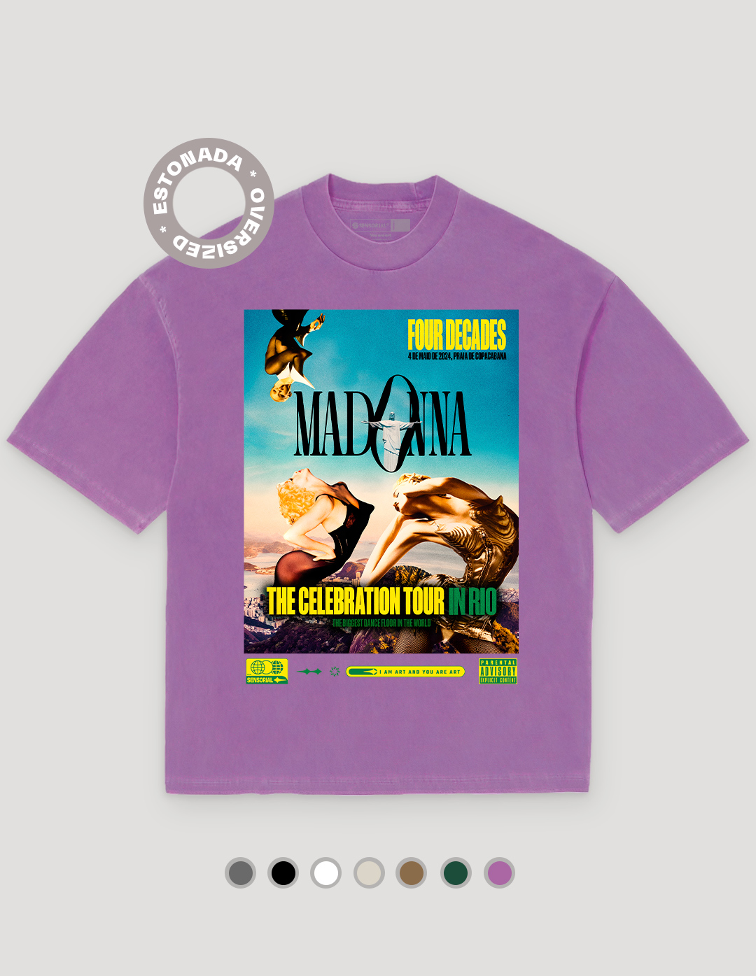 Camiseta Oversized Heavy Madonna The Celebration Tour In Rio