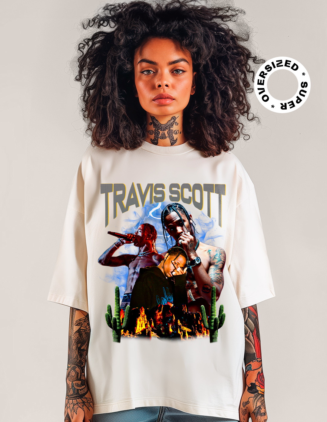 Camiseta Oversized Super Travis Scott Cactus Jack - Sensorial