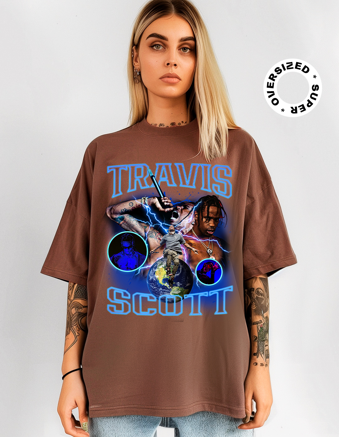 Camiseta Oversized Super Travis Scott Electric Vibes - Sensorial