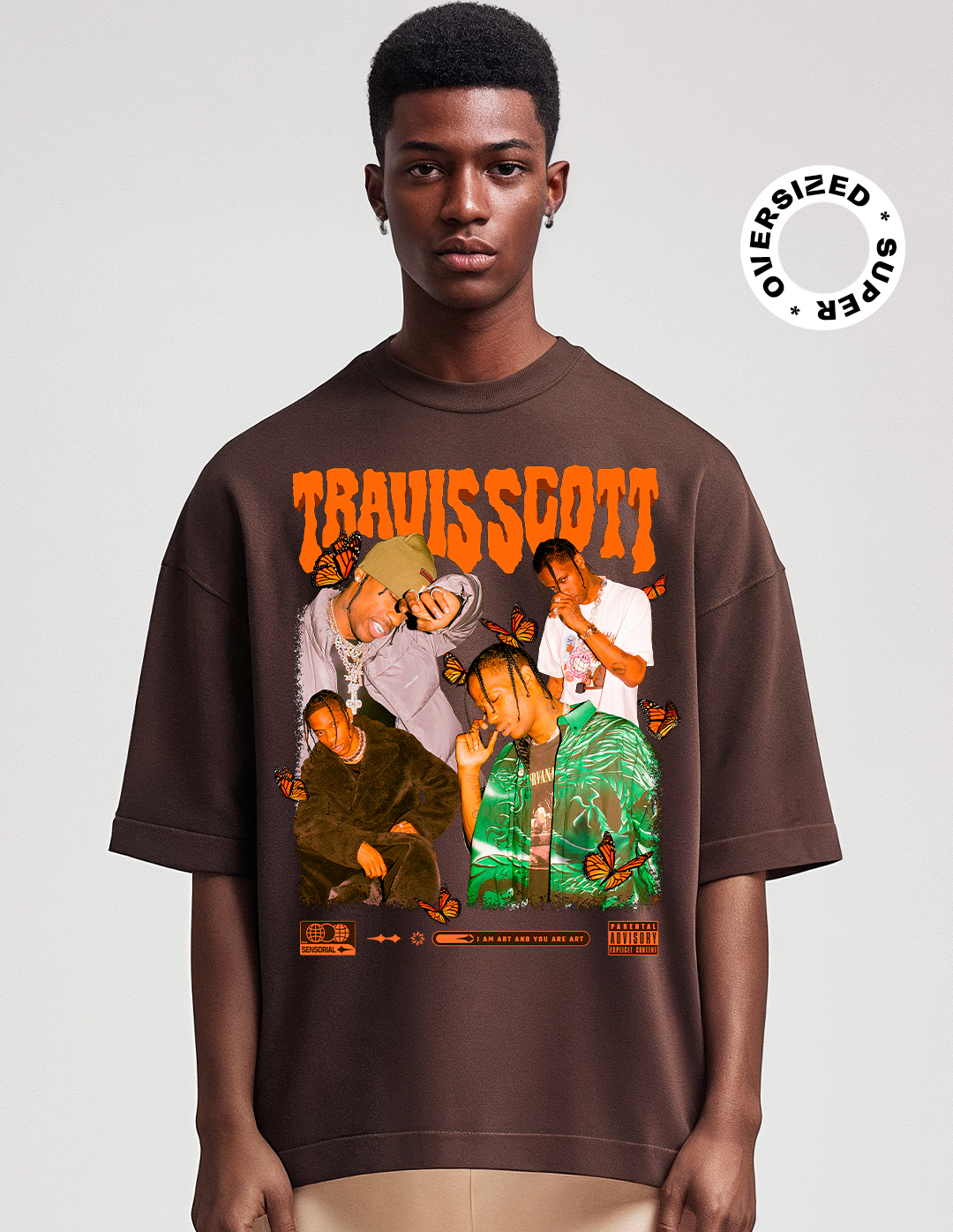 Camiseta Oversized Super Travis Scott Butterfly Effect - Sensorial