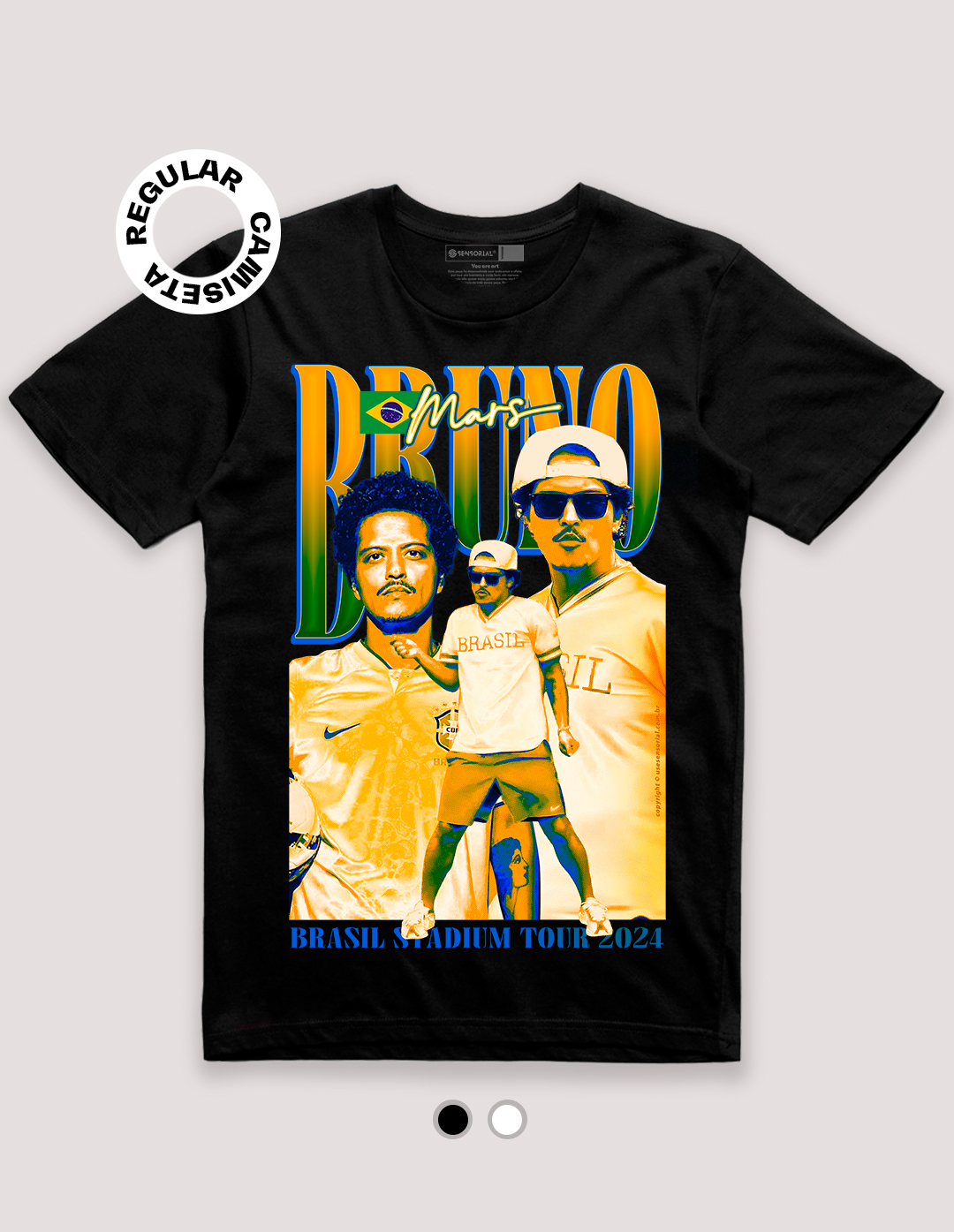 Camiseta Tradicional Bruno Mars Brazilcore - Sensorial, camisetas