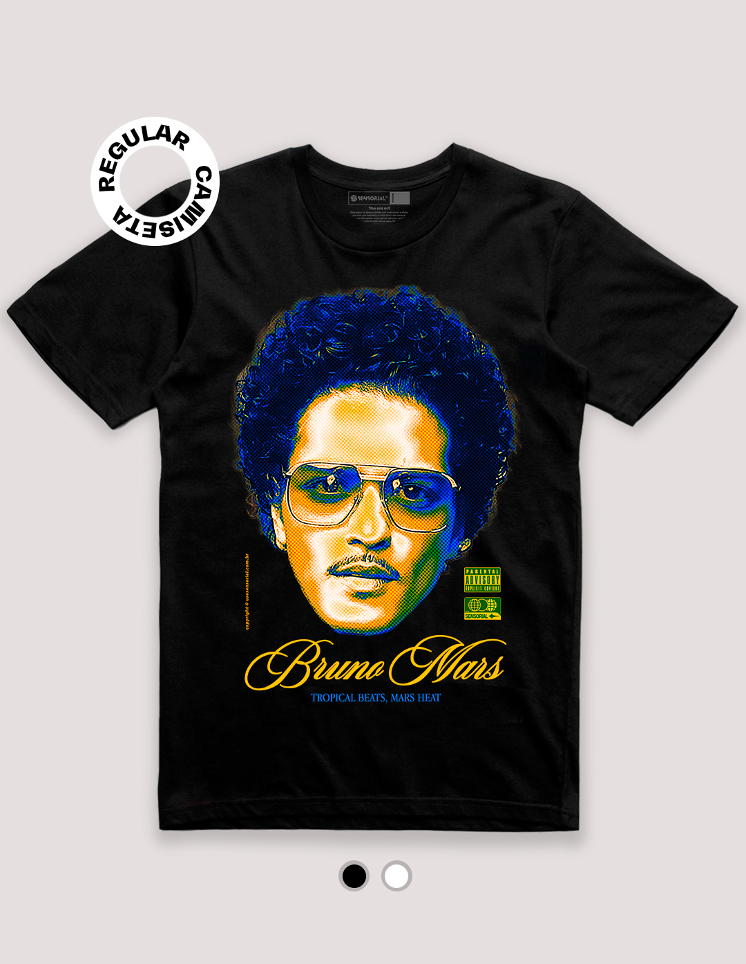 Camiseta Tradicional Bruno Mars Tropical Beats - Sensorial