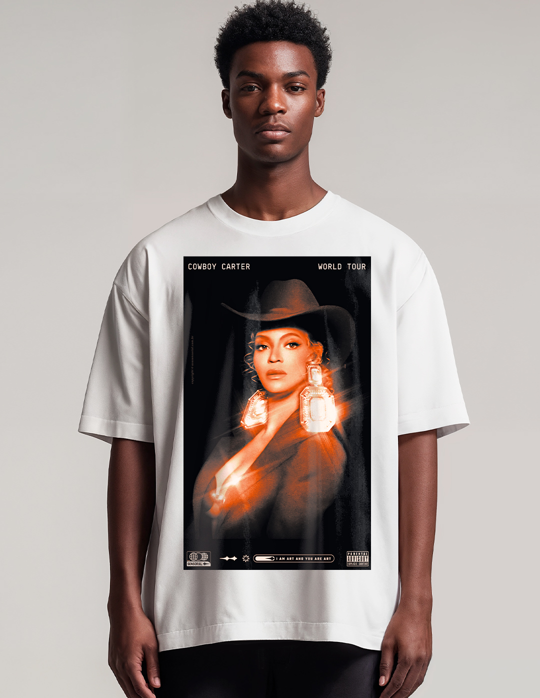 Camiseta Oversized Super Beyoncé Cowboy Carter Word Tour