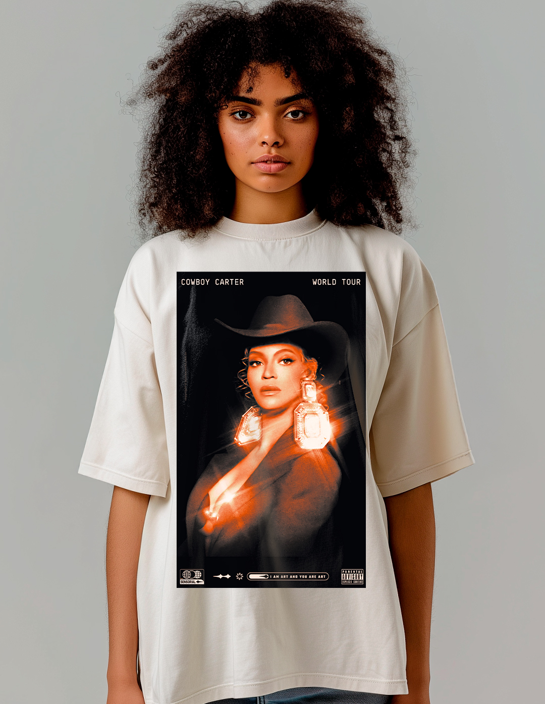 Camiseta Oversized Super Beyoncé Cowboy Carter Word Tour